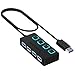 Price comparison product image SABRENT USB Hub 4 Port Fast 5Gbps USB Splitter 3.2, with LED Switches, 68CM (2ft) Cable, Slim & Portable for Mac/PC (HB-UM43)