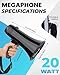 MyMealivos 20W Rechargeable Megaphone Speaker Built in 240s Recording & Siren, Up to 300ft Voice Range/650ft Siren Coverage-5.4