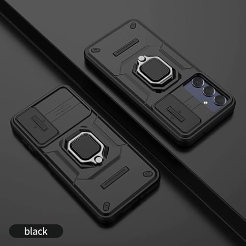Image of SHINESTAR Tough Armor Samsung M35 5G Bumper Back Case Cover | Ring Holder & Sliding Camera Shield Cover | 360 Degree Protection Back Case Cover for Samsung Galaxy M35 5G (Black)