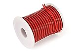 C-able 50Foot 18 Gauge Hookup Electrical 2 Red Black Wire LED Strip Extension Wire AWG Copper Flexible Stranded Wire Cord Welding Leads Cable Conductor for LED Ribbon Lamp Tape Lighting