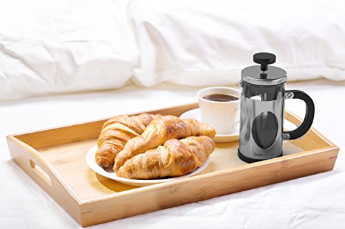 bonVIVO French Press Kaffeebereiter Silver - 3 Tassen - Coffee Maker in Kupfer-Optik - Kaffekanne aus Glas m. Edelstahl… – Bild 4