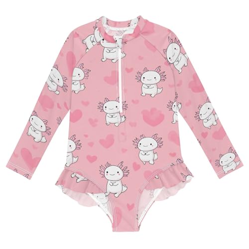 Image of Girls One Piece Swimsuits Long Sleeve Swimsuit Zipper Bathing Suits Swimwear