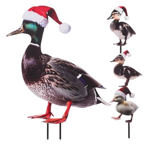 POPETPOP 4pièces Piquets Décoratifs Métal Forme de Canard pour Jardin Extérieur Décoration de Pelouse d Espaces Verts