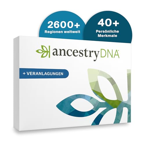 AncestryDNA + Veranlagungen: DNA Test für genetische Ahnenforschung & Eigenschaften inkl. Abstammungsmix, AncestryDNA-Test mit mehr als 40 individuelle Merkmale, DNA Test Kit