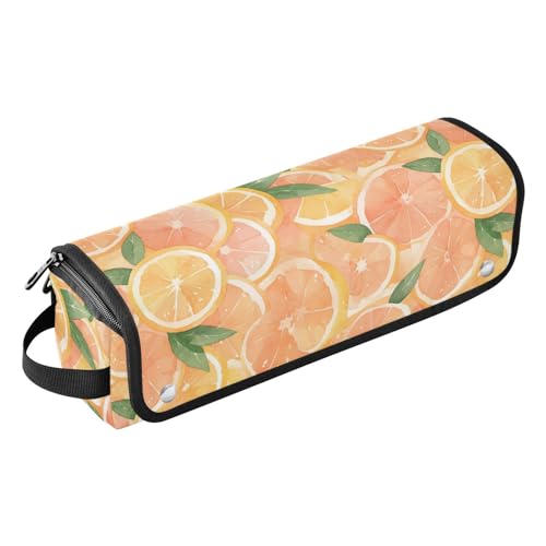 Organizador para herramientas de cabello 2 en 1 Art Grapefruit con tapete resistente al calor y estuche impermeable para planchas y rizadores portátiles miniatura 1