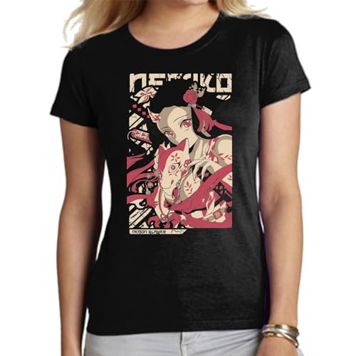 the Fan Tee Camiseta de Adulto de Mujer Dibujos Animados Demon Cazadores de Demonios, técnicas de respiración, Silencio del Agua, Danza del Dios del Fuego 004 S
