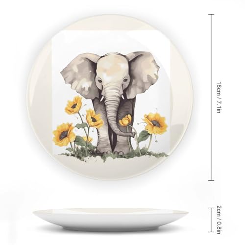 Plato decorativo de porcelana con soporte 7 pulgadas miniatura 2
