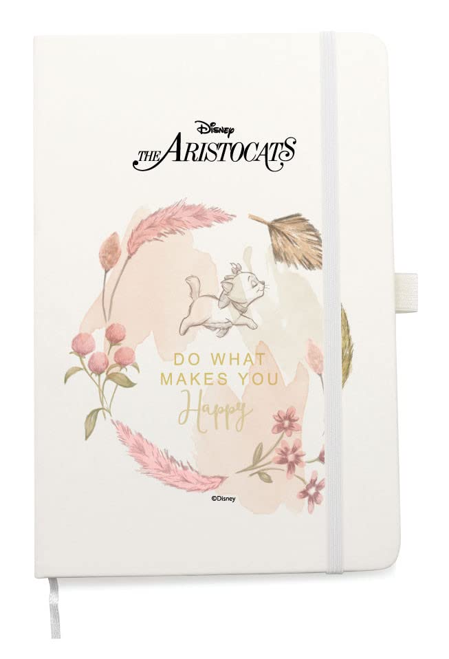 Giftmate Dinsey Marie A5 White Notebook | A5 Lined Notebook | Disney Notebook | Cute Notebooks | A5 Diary Journal Planner