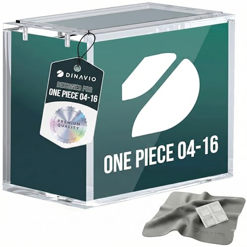 Dinavio Crafthouse One Piece Booster Box Acrylic Display Case Stackable - UV Protection with N52 Strong Magnets - Clear TCG Protector - Compatible with English One Piece OP-04 to OP-16 Booster Box