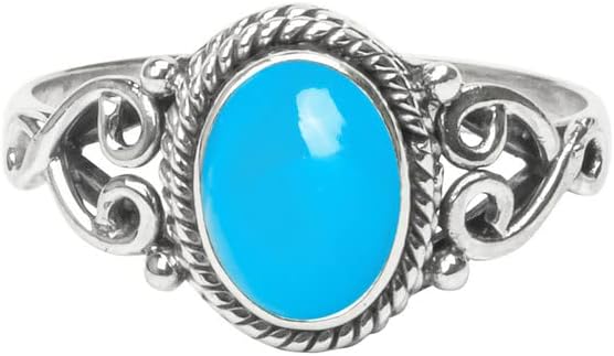 Avicrafts Blue Chalcedony Stone Ring 925 Sterling Silver Statement Ring For Women Handmade Gemstone Christmas Jewellery Gift For Her - Image 2