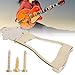 Golden Bridge Tailpiece for Hollow Jazz Archtop Guitar, Metal Electric Guitar Parts, Replacement Accessory - Durable Construction, Smooth Finish, for Jazz Guitar Upgrades