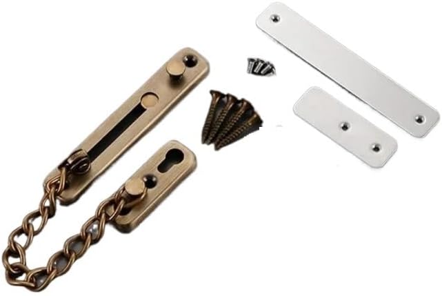 Multi-Color Stainless Steel Anti-Lock Door Chain Home Safety Security Anti-Theft Protection for Hotel & Residential Use(Gold)