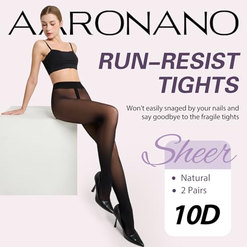 2 Pairs Run Resistant Pantyhose Non Rip Semi Opaque Tights Ultra Soft2