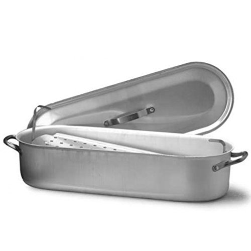 Pescera con coperchio e griglia professionale FASA in alluminio (50x15cm H12cm)