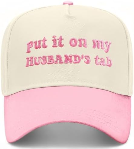Vintage Canvas Embroidery Funny Hats Put It On My Husband