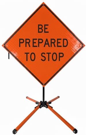 Amazon.com: Traffic Roll-Up Sign Kit with Stand – Collapsible Safety ...