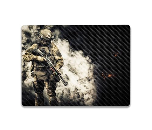 Image of MightySkins Carbon Fiber Skin Compatible with Microsoft Surface Laptop Go 3 (2023) Full Wrap Kit - Fighting On | Protective, Durable Textured Carbon Fiber Finish | Made in The USA