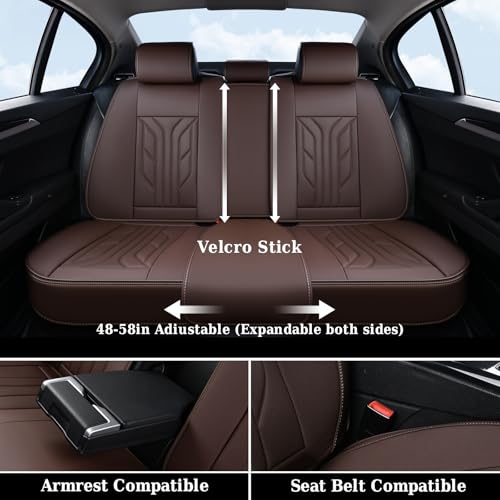 Image of Coverado Front Seat Covers, Car Seat Covers Front Seats, Leather Seat Covers for Cars, Automotive Seat Covers Car Seat Protector Car Accessories Fit for Most Sedans SUV Pick-up Truck(Coffee)