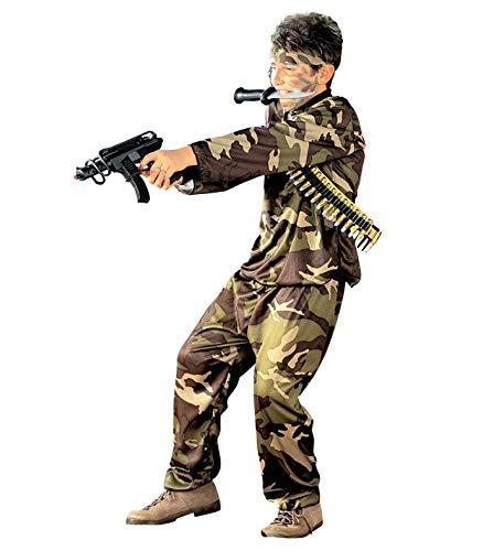 W WIDMANN MILANO Party Fashion - Disfarce de soldado para crianças, uniforme, fantasias de carnaval para crianças, exército, conjunto de fantasias