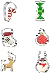 6 peças de bicos de confeitar bolo e biscoito de Natal e ferramentas de relevo, adequados para festas festivas e casamentos (cor 7)