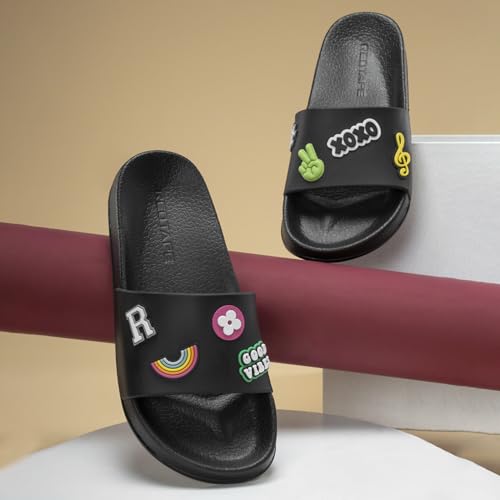 Image of Red Tape Womens Sliders in Slate Blue | Casual Pool Sliders | SLATE BLUE | 3 UK