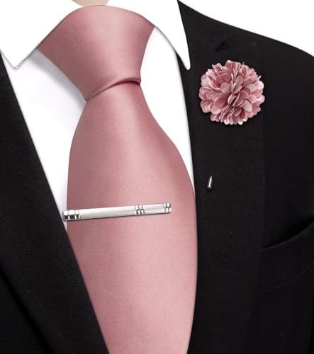 Image of Hi-Tie Men's Extra Long Solid Satin Tie Set 63 Inch /70 Inch Formal Necktie