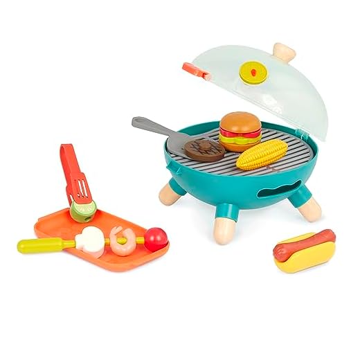 B. toys- Mini Chef - BBQ Grill Playset- Pretend Play BBQ Grill Play Set – Toy Grill & Play Food – Barbecue Role-Play Set for Kids- 3 Years +