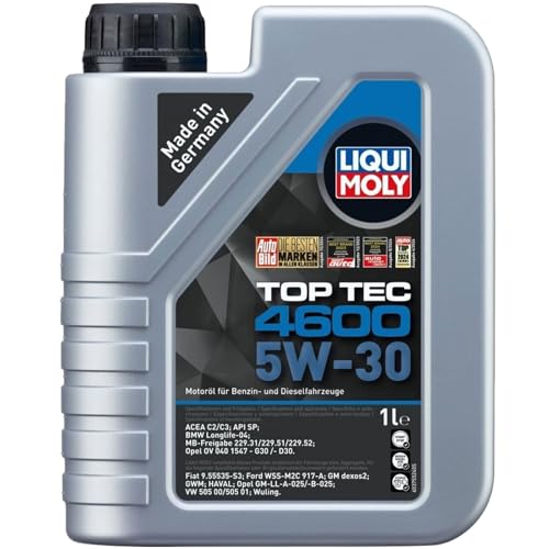 LIQUI MOLY Top Tec 4600 5W-30 | 1 L | Synthesetechnologie Motoröl | Art.-Nr.: 3755, farblos LIQUI MOLY Top Tec 4600 5W-30 | 1 L | Synthesetechnologie Motoröl | Art.-Nr.: 3755, farblos