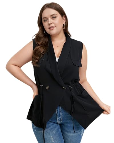 Women's Plus Size Vest Sleeveless Casual Long Cardigan Vests3