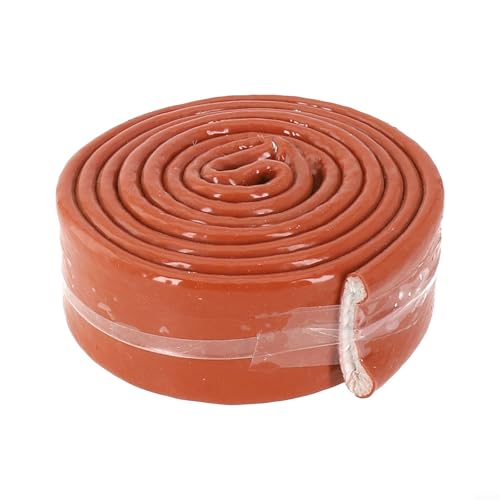 Funda protectora de fibra de vidrio de silicona resistente al calor, 1,5 m, carcasa de alto aislamiento para mangueras, cables y tuberías en aplicaciones automotrices e industriales (20 mm)