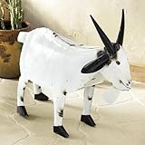 Black Forest Décor Large Rustic Goat Recycled Metal Sculpture - Handmade Outdoor Decor