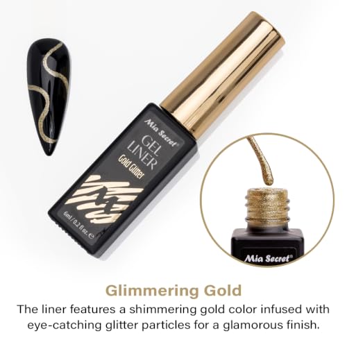 Mia Secret Gold Glitter Gel Liner para Uñas 0.21 oz miniatura 2
