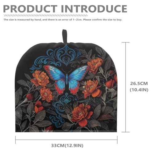 Image of Butterfly Peony Print Tea Pot Cover Teas Cosy Insulated Tea Cozies Home Kitchen Decoration Teapot Dust Cover Warming Tea Kettle Quilt Creative Gifts for Banquet