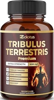 Tribulus Terrestris, 9050mg Per Capsule, 5 Months Supply with Ashwagndha, Panax Ginseng, Saw Palmetto, Maca, Shilajit. Energy, Stamina & Performance Supplement for Men & Women