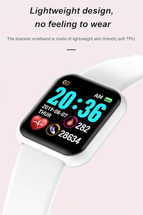 Image of Smart Watch for Men, Fitness Tracker with Heart Rate Monitor, White