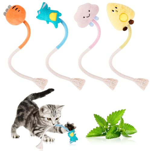Juguetes para gatos de interior Fantasyon: cuerdas interactivas de hierba para gatitos 2