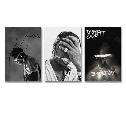 CHIMOSHEJI Juego de 3 piezas: álbum musical Travis Scott Rapper Rodeo lienzo póster póster de arte vintage póster de rap americano montado en la pared, para varias habitaciones, retro | Ya disponible en tu tienda friki favorita! En mundofriki.es!