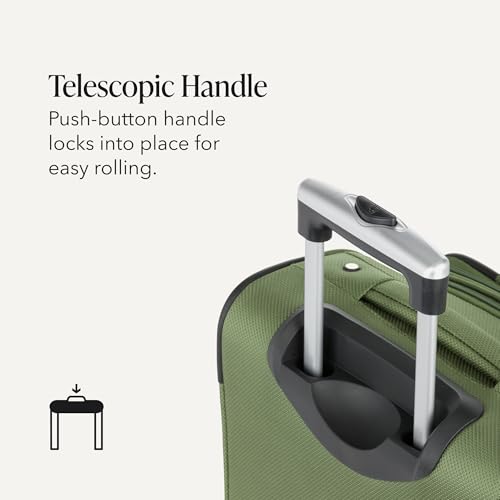 Image of SWISSGEAR Sion Carry-On Spinner Luggage, Softside Expandable, Lightweight Suitcase, Evergreen, 22.75-Inch