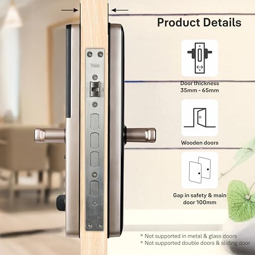 Image of Yale YDME 50 NxT Smart Door Lock | Biometric Fingerprint, PIN, RFID & Mechanical Key | Digital Door Lock for Home & Office