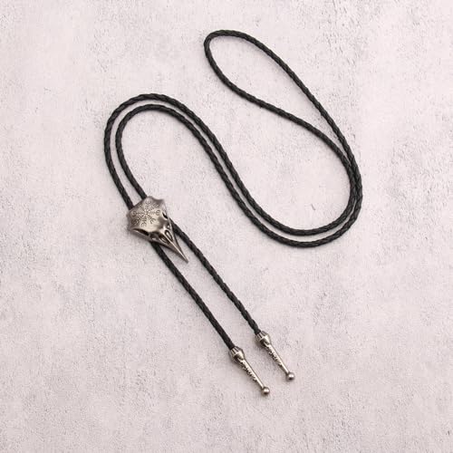 Image of GelConnie Bolo Ties for Men Women Western Cowboy Tie Mens Western Necklace Leather Necktie Gold Bolero Tie Cowboy Necklace