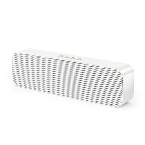 Computer Speaker for Desktop Rechargeable PC Speaker Small Computer Soundbar with Stereo & Bass 3.5mm Aux-in Bluetooth TF Port Loud Volume for Web Conferences Teacher Music (White)