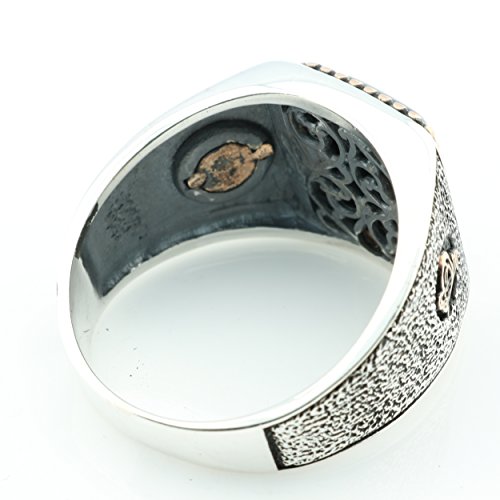 KAR 925K Stamped Sterling Silver Black Onyx Ottoman Men's Ring K41J4