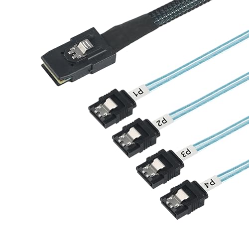 Cable Mini SAS a SATA 36 pines SFF-8087 a 4x SATA 7 pines