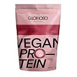 GLORIOSO Proteina Isolate Vegana Sin Azucar Ni Lactosa con DigeZyme® Batido Bajo en Carbohidratos Sin Gluten Vegan Protein Powder con Mezcla a Base de Guisantes Arroz y Calabaza Sabor Fresa 400g