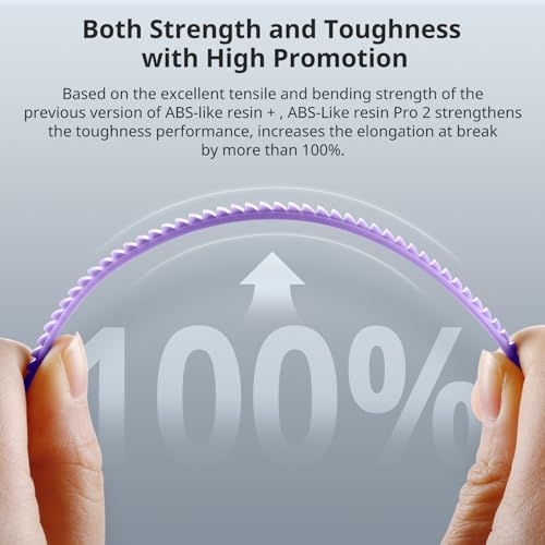 Image of ANYCUBIC 3D Printer Resin, ABS-Like Resin Pro 2 with Enhanced Strength and Toughness, Performance far Superior to ABS-Like Resin, Low Odor, Wide Compatible for All Resin 3D Printers (Purple, 1kg)
