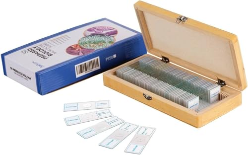 AmScope PS50 Prepared Microscope Slide Set for Basic Biological Science Education, 50 Slides, Includes Fitted Wooden Case AmScope PS50 Prepared Microscope Slide Set for Basic Biological Science Education, 50 Slides, Includes Fitted Wooden Case