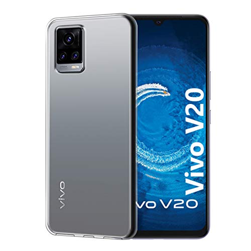 Image of Fashionury Crystal Clear Case for Vivo V20 | Yellowing Resistance | Transparent TPU Silicone | Raised Camera Lips | Slim Transparent Cover