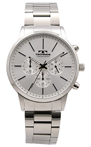 Montre homme T6616SS chronographe argent en acier inoxydable avec trois cadrans