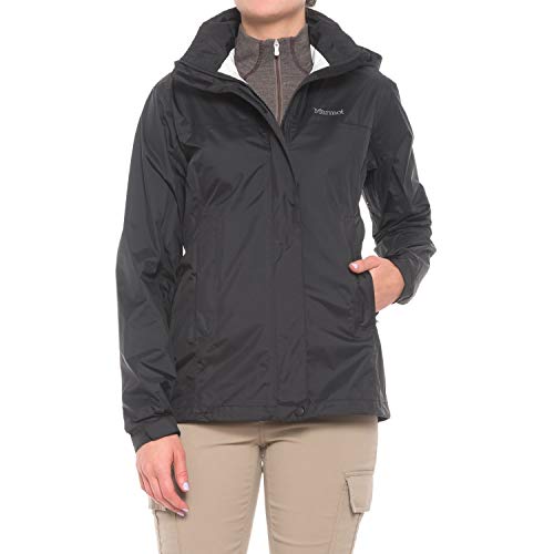 Marmot Womens Precip Lightweight Waterproof Rain Jacket (Obsidian, X-Large)