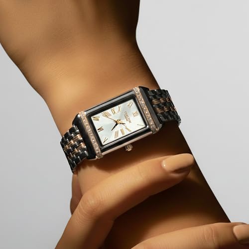 Image of Carlton London Women Amara Analog Watch, Rectangle Dial, Stainless Steel Strap, Quartz Movement, 30M Water Resistant, Casual Wear